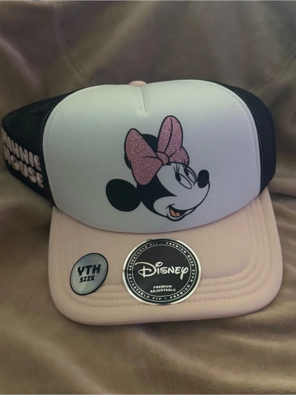 Disney Minnie Mouse Pink, White & Black Trucker Cap for Kids